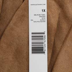 Pre Owned Elie Tahari Brown Velvet Melrose Belted Tunic XL