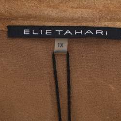 Pre Owned Elie Tahari Brown Velvet Melrose Belted Tunic XL