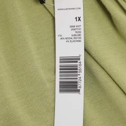 Pre Owned Elie Tahari Green Stretch Knit Ruffle Camisole Top XL