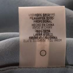 Pre Owned Elie Tahari Teal Blue Silk Shirttail Hem Alejandra Blouse XL