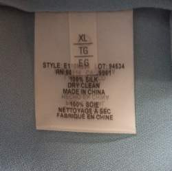 Pre Owned Elie Tahari Teal Blue Silk Shirttail Hem Alejandra Blouse XL