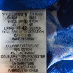 Pre Owned Elie Tahari Blue Printed Cotton Penelope Pencil Skirt M