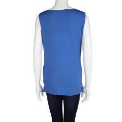 Elie Tahari Cobalt Blue cowl Neck Sleeveless Top L