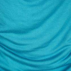 Pre Owned Elie Tahari Turquoise Blue Knit Cowl Neck Sleeveless Top L