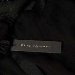 Elie Tahari Black Silk Embellished Button Front Blouse S