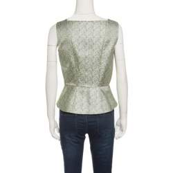 Elie Tahari Multicolor Mini Checkered Sleeveless Peplum Top S