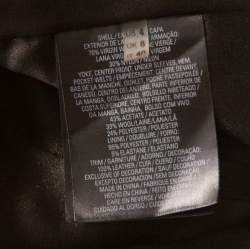 Pre Owned Elie Tahari Grey Tweed and Animal Print Paneled Leather Trim Boucle Jacket S