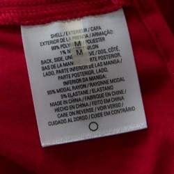 Pre Owned Elie Tahari Red and Purple Floral Jacquard Jersey Shirt M