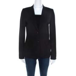 Elie Tahari Black Cotton Blend Classic Fitted Blazer S