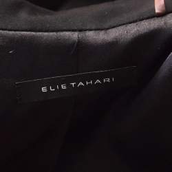 Elie Tahari Black Cotton Blend Classic Fitted Blazer S