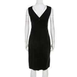 Elie Tahari Black Stretch Cotton Sleeveless Bodycon Sheath Dress L