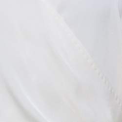 Elie Tahari Cream Silk Rope Sleeve Detail Carmela Wrap Blouse L