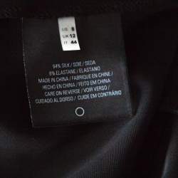 Pre Owned Elie Tahari Black Stretch Silk Zip Front Jumpsuit M