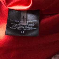 Pre Owned Elie Tahari Red Printed Jersey Layered Dress L