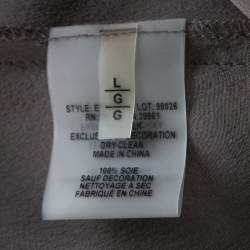 Pre Owned Elle Tahari Grey Silk Drawstring Waist Trousers L