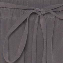 Pre Owned Elle Tahari Grey Silk Drawstring Waist Trousers L