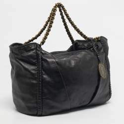 Pre Owned Elie Tahari Black Leather Chain Hobo