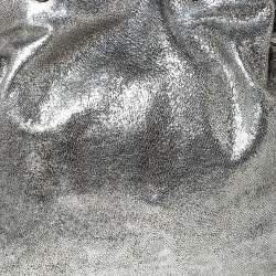 Pre Owned Elie Tahari Metallic Silver Leather Drawstring Tote