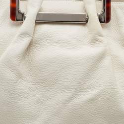 Pre Owned Elie Tahari White Leather Shopper Tote