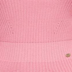 Pre Owned Elisabetta Franchi Pink Rib Knit Off-Shoulder Short Dress S