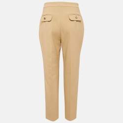 Elisabetta Franchi Brown Crepe Button Detail Trousers M