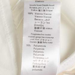 Pre Owned Elisabetta Franchi Cream Logo-Print Foulard Crepe Bustier Top S