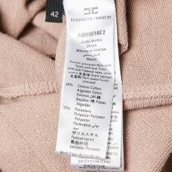 Pre Owned Elisabetta Franchi Pink Cotton Knit Crew Neck Mini Dress M