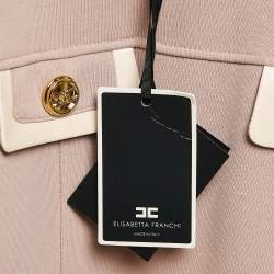 Pre Owned Elisabetta Franchi Pink Cotton Knit Crew Neck Mini Dress M