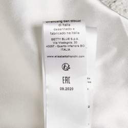 Elisabetta Franchi White Tweed Chai Embellished Mini Skirt S