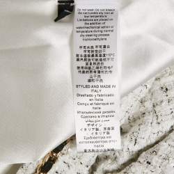 Elisabetta Franchi White Tweed Chai Embellished Mini Skirt S