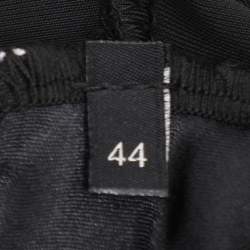 Pre Owned Elisabetta Franchi Black Velvet Chain Turtleneck Maxi Dress XXL