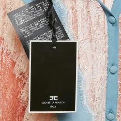 Pre Owned Elisabetta Franchi Multicolor Lace Ruffled Mini Dress M