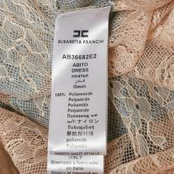 Pre Owned Elisabetta Franchi Multicolor Lace Ruffled Mini Dress M