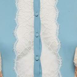 Pre Owned Elisabetta Franchi Multicolor Lace Ruffled Mini Dress M