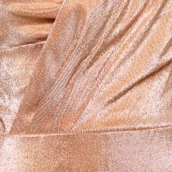 Elisabetta Franchi Rosegold Metallic Jersey One Shoulder Jumpsuit S