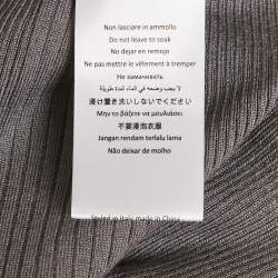 Pre Owned Elisabetta Franchi Grey Rib Knit One Shoulder Bodycon Dress M