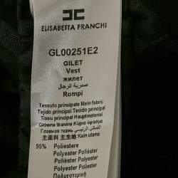 Pre Owned Elisabetta Franchi Black Satin Trim Crepe Vest S