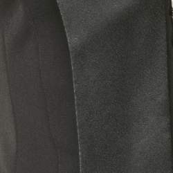 Pre Owned Elisabetta Franchi Black Satin Trim Crepe Vest S