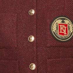 Elisabetta Franchi Burgundy Lurex Tweed Jacket S