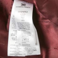 Elisabetta Franchi Burgundy Lurex Tweed Jacket S
