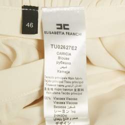 Pre Owned Elisabetta Franchi Beige/Black Crepe Detachable Top and Bottom Jumpsuit L