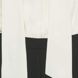 Pre Owned Elisabetta Franchi Beige/Black Crepe Detachable Top and Bottom Jumpsuit L