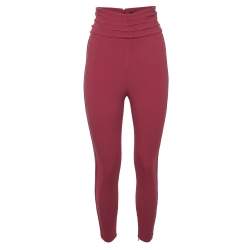 مملوكة مسبقًا Elisabetta Franchi Melograno Crepe High Waist Trousers M