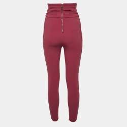 Pre Owned Elisabetta Franchi Melograno Crepe High Waist Trousers M