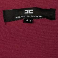 Pre Owned Elisabetta Franchi Melograno Crepe High Waist Trousers M