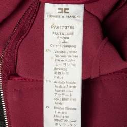 Pre Owned Elisabetta Franchi Melograno Crepe High Waist Trousers M