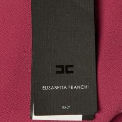 Pre Owned Elisabetta Franchi Melograno Crepe High Waist Trousers M