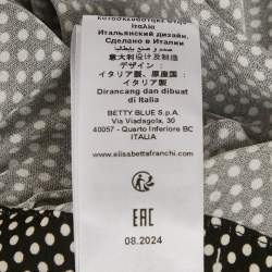 Pre Owned Elisabetta Franchi Dot Print Crepe Flared Midi Dress M