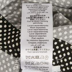 Pre Owned Elisabetta Franchi Dot Print Crepe Flared Midi Dress M