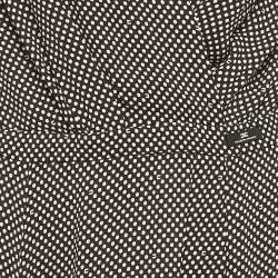 Pre Owned Elisabetta Franchi Dot Print Crepe Flared Midi Dress M